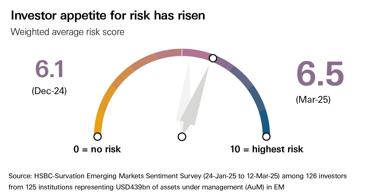 image showing the growth of investors' appetite for risk from December 2024 to March 2025 image showing the growth of investors' appetite for risk from December 2024 to March 2025